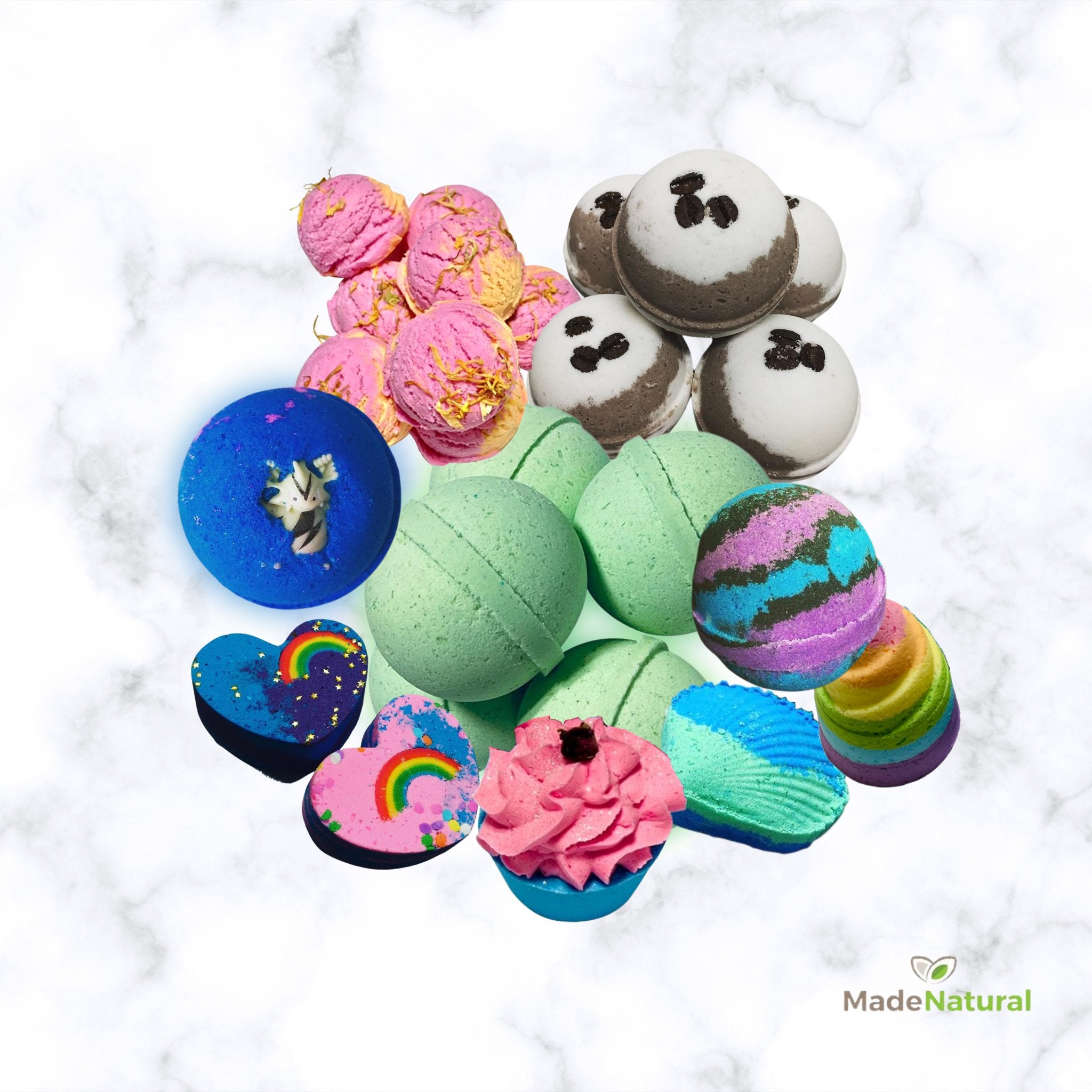 Premium Wholesale Bath Bombs by Made Natural