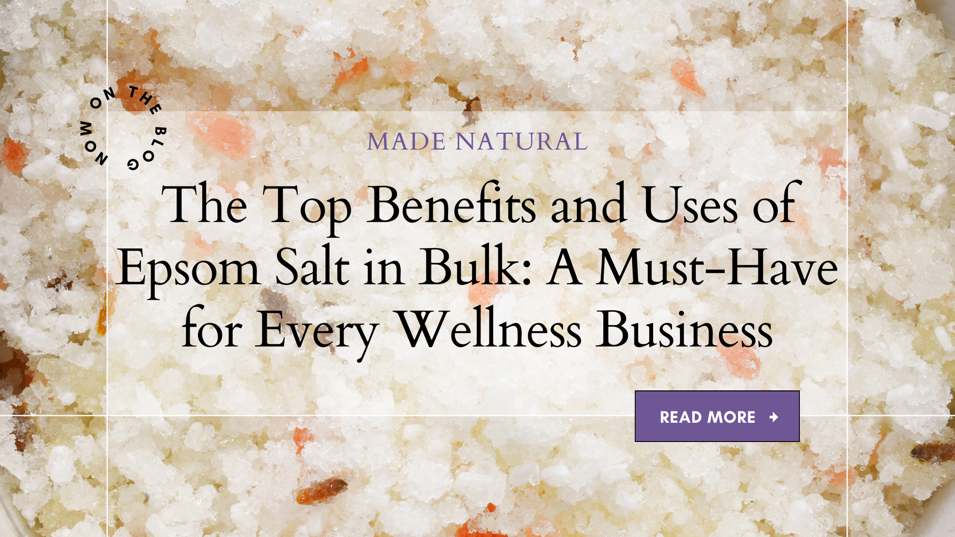 close-up of white Epsom salt crystals